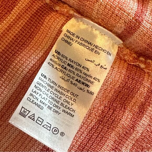 Chico’s Size 3 (XL) Pink Stripe Embroidered Open Front Valentines Day Cardigan - Picture 5 of 6